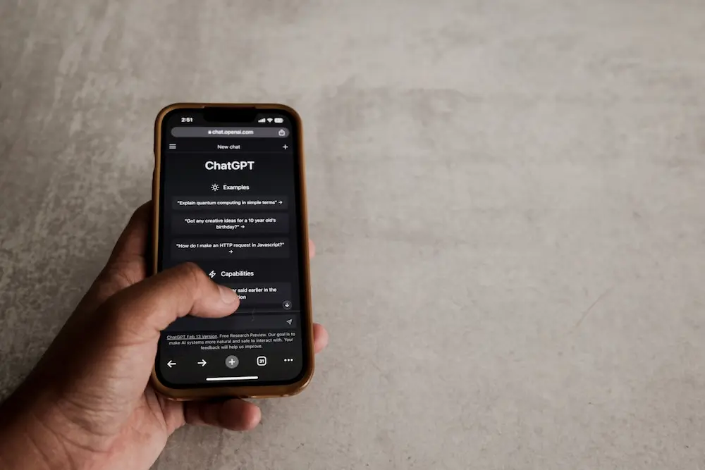 ChatGPT on a smartphone